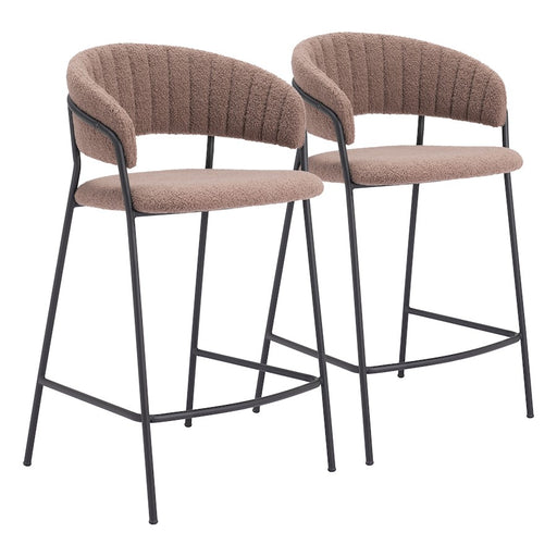 Zuo Modern Josephine Counter Stool Set of 2, Brown - 109672