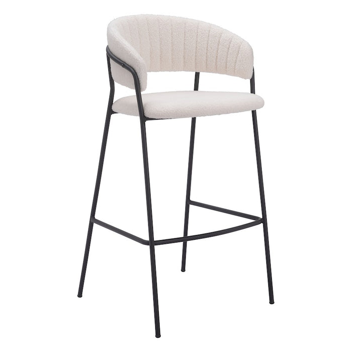 Zuo Modern Josephine BarStool Set of 2, Cream