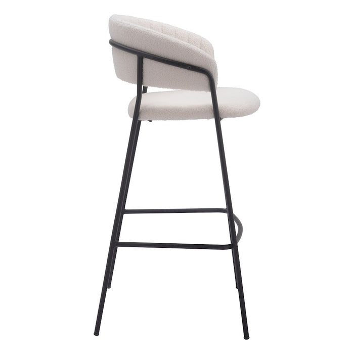 Zuo Modern Josephine BarStool Set of 2, Cream
