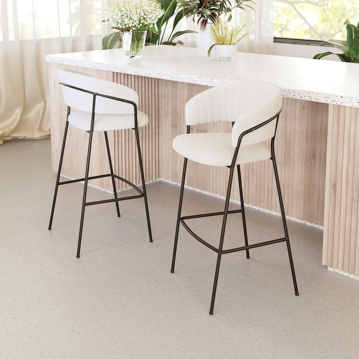 Zuo Modern Josephine BarStool Set of 2, Cream