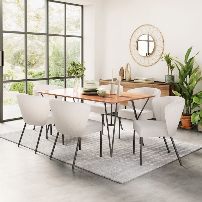 Zuo Modern Aimee Dining Chair Set of 2, Cream