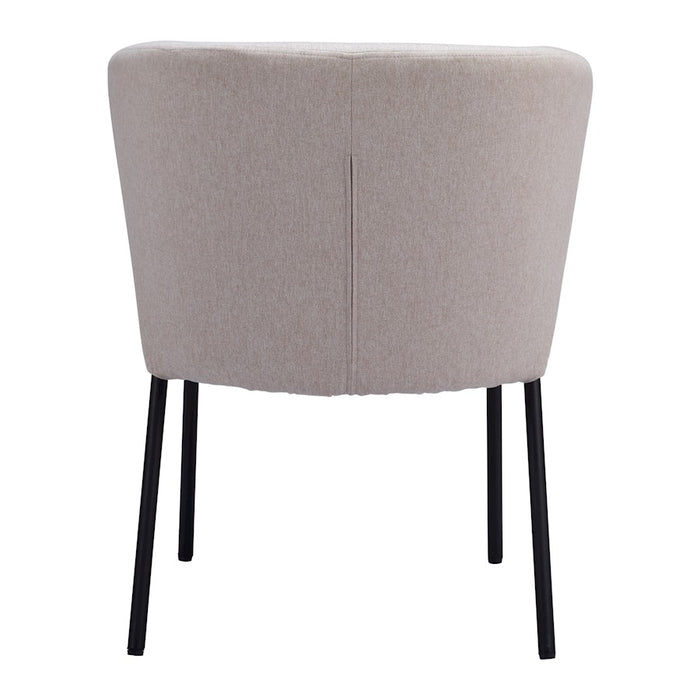 Zuo Modern Aimee Dining Chair Set of 2, Beige