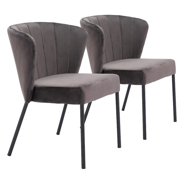 Zuo Modern Aimee Dining Chair Set of 2, Gray - 109679