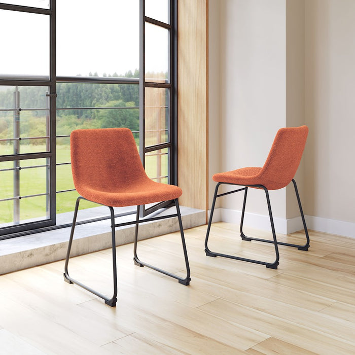 Zuo Modern Smart Dining Chair Set of 2, Burnt Orange