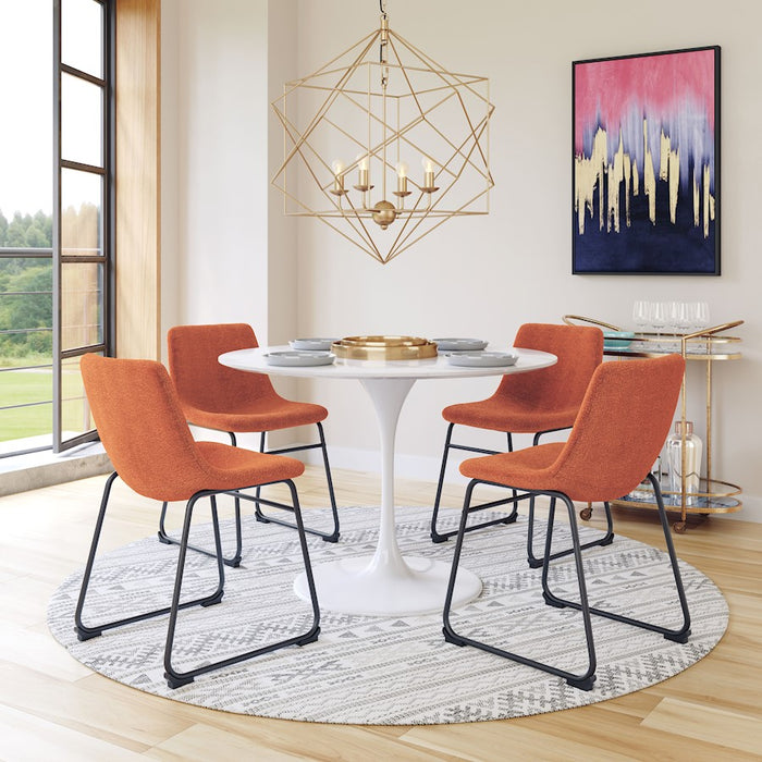 Zuo Modern Smart Dining Chair Set of 2, Burnt Orange