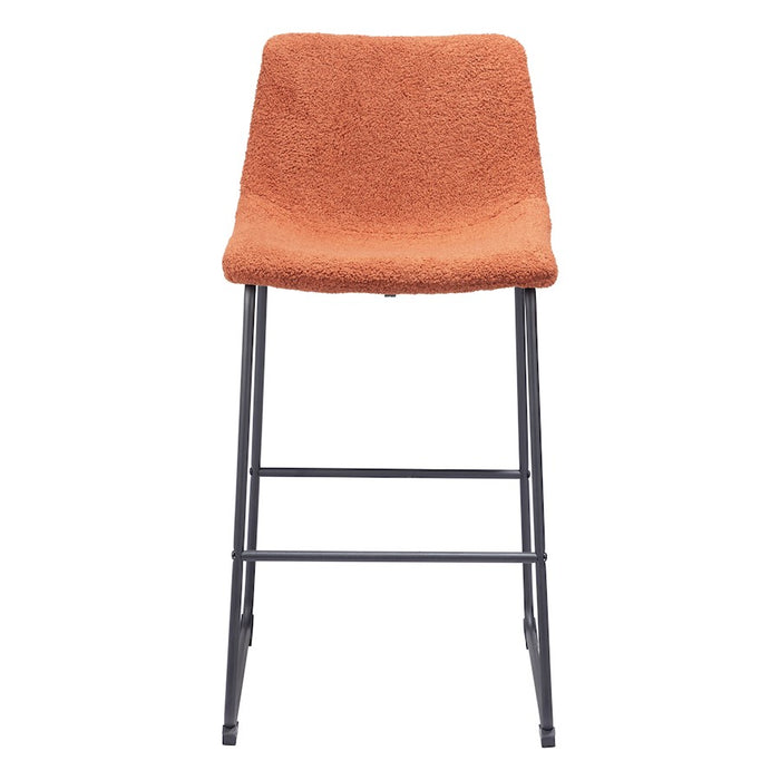 Zuo Modern Smart BarStool Set of 2, Burnt Orange