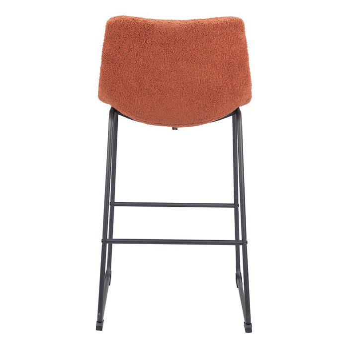 Zuo Modern Smart BarStool Set of 2, Burnt Orange