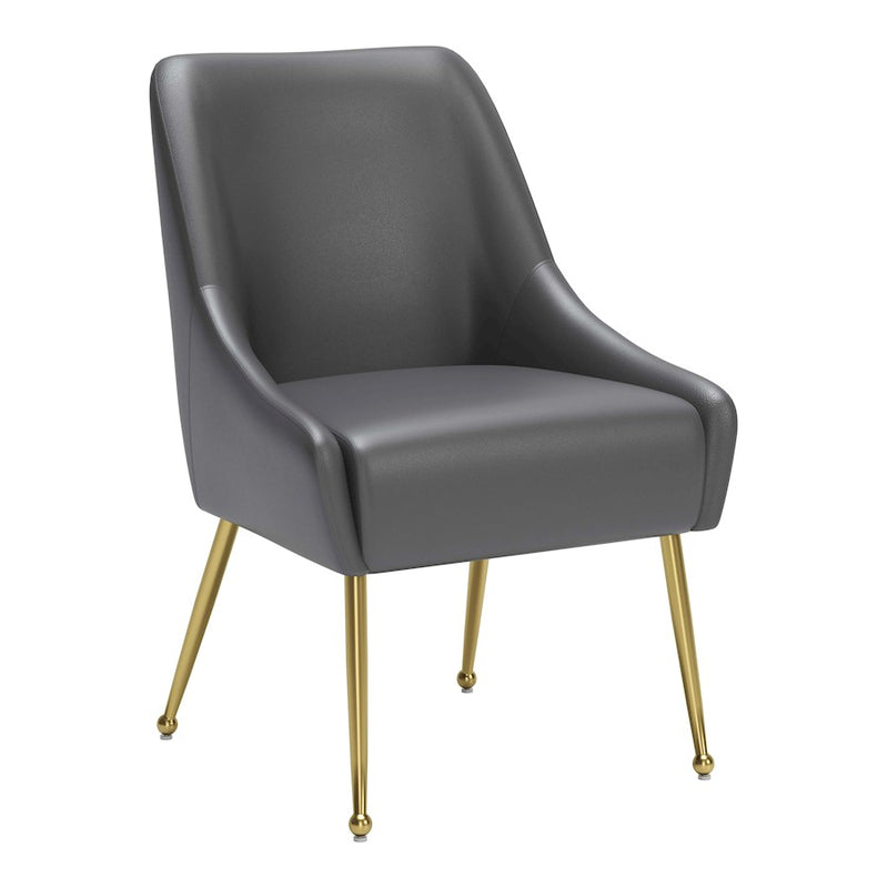 Zuo Modern Maxine Dining Chair, Gray/Gold