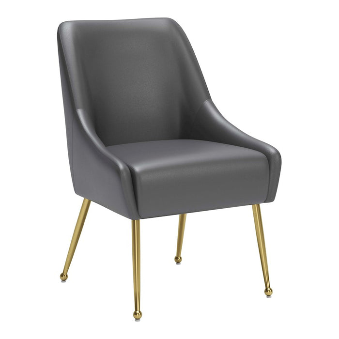 Zuo Modern Maxine Dining Chair, Gray/Gold