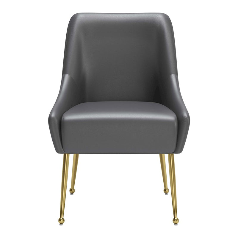 Zuo Modern Maxine Dining Chair, Gray/Gold