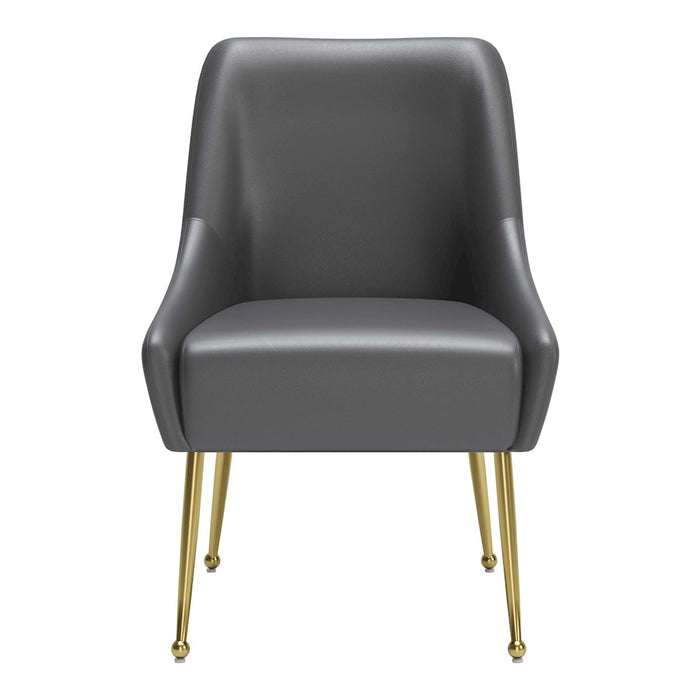 Zuo Modern Maxine Dining Chair, Gray/Gold