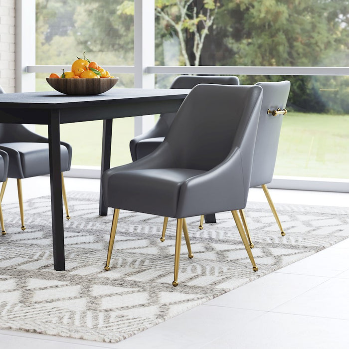 Zuo Modern Maxine Dining Chair, Gray/Gold