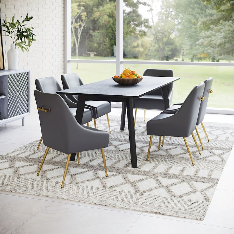 Zuo Modern Maxine Dining Chair, Gray/Gold