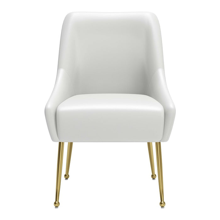 Zuo Modern Maxine Dining Chair, White/Gold