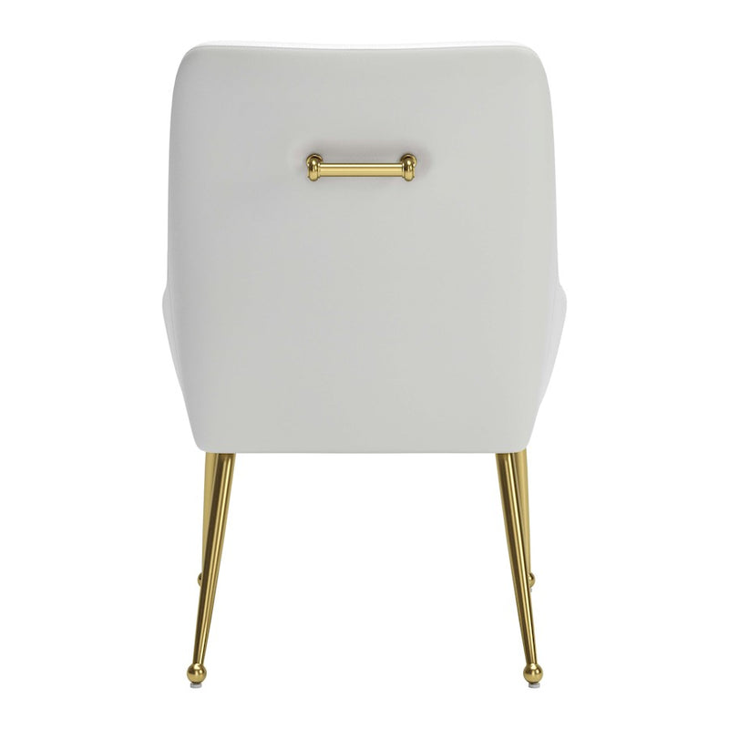 Zuo Modern Maxine Dining Chair, White/Gold