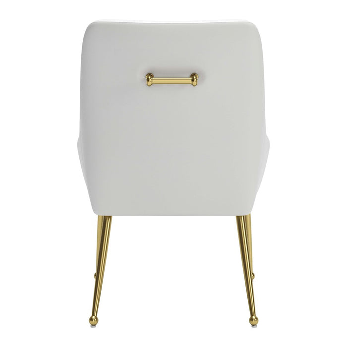 Zuo Modern Maxine Dining Chair, White/Gold