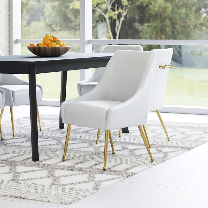 Zuo Modern Maxine Dining Chair, White/Gold