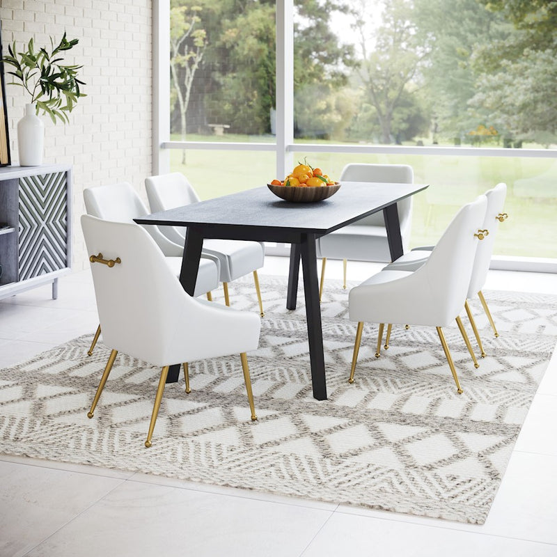 Zuo Modern Maxine Dining Chair, White/Gold