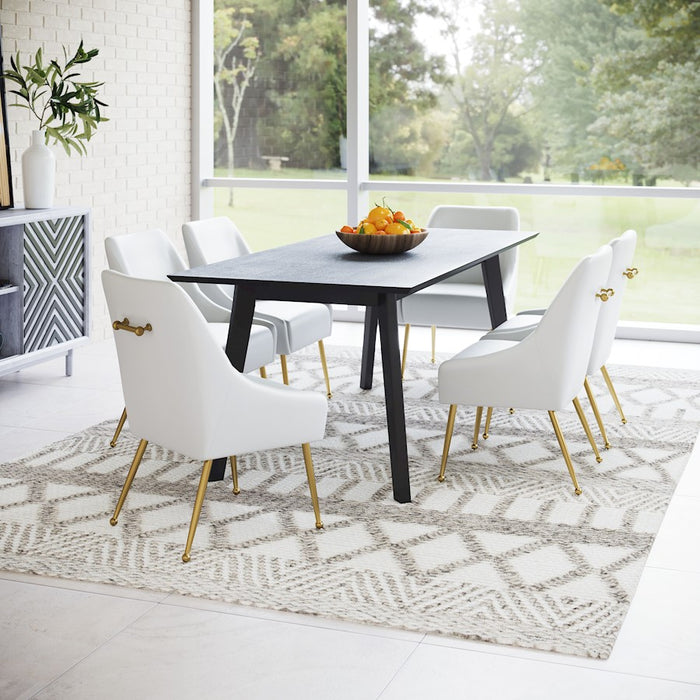 Zuo Modern Maxine Dining Chair, White/Gold