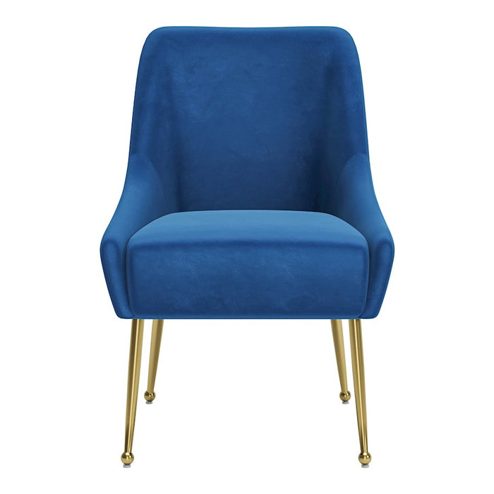 Zuo Modern Maxine Dining Chair, Navy Blue/Gold
