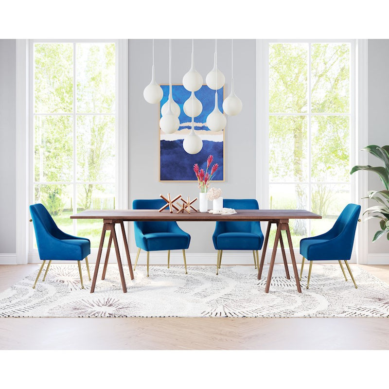 Zuo Modern Maxine Dining Chair, Navy Blue/Gold