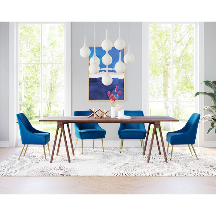 Zuo Modern Maxine Dining Chair, Navy Blue/Gold