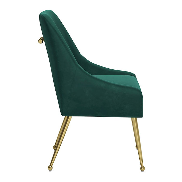 Zuo Modern Maxine Dining Chair, Green/Gold