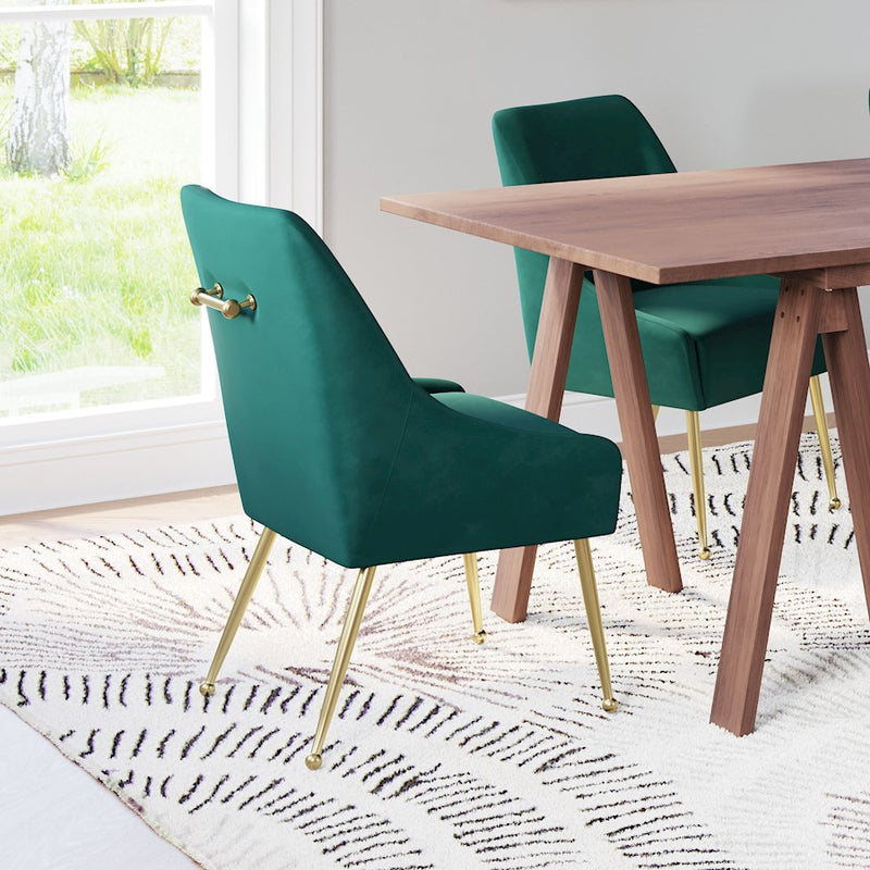 Zuo Modern Maxine Dining Chair, Green/Gold