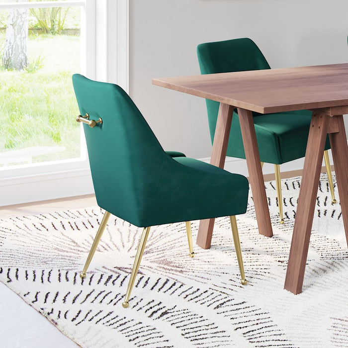 Zuo Modern Maxine Dining Chair, Green/Gold