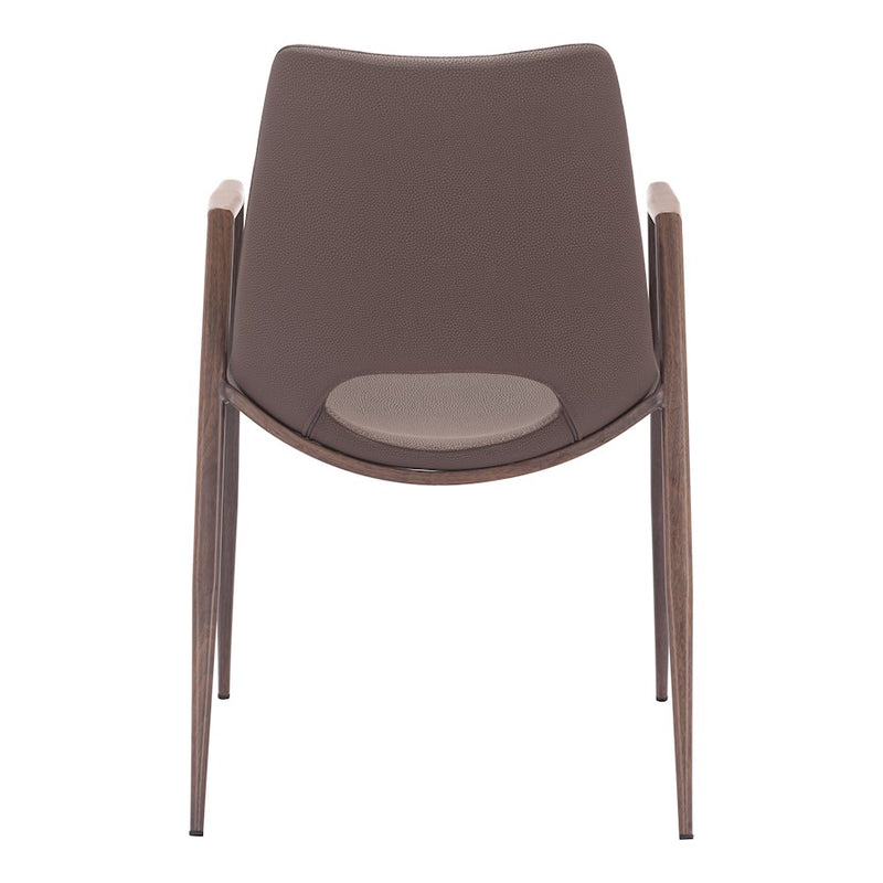 Zuo Modern Desi Dining Chair Set of 2, Brown/Walnut