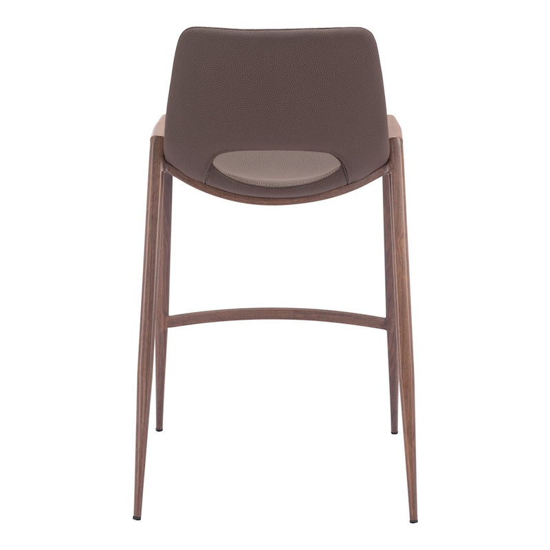 Zuo Modern Desi Counter Stool Set of 2, Brown/Walnut