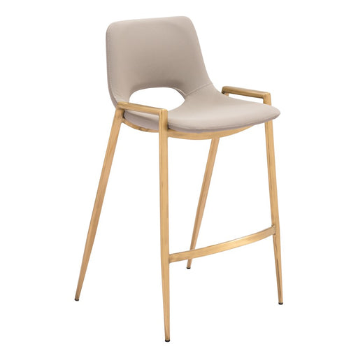 Zuo Modern Desi Counter Stool Set of 2, Beige/Gold