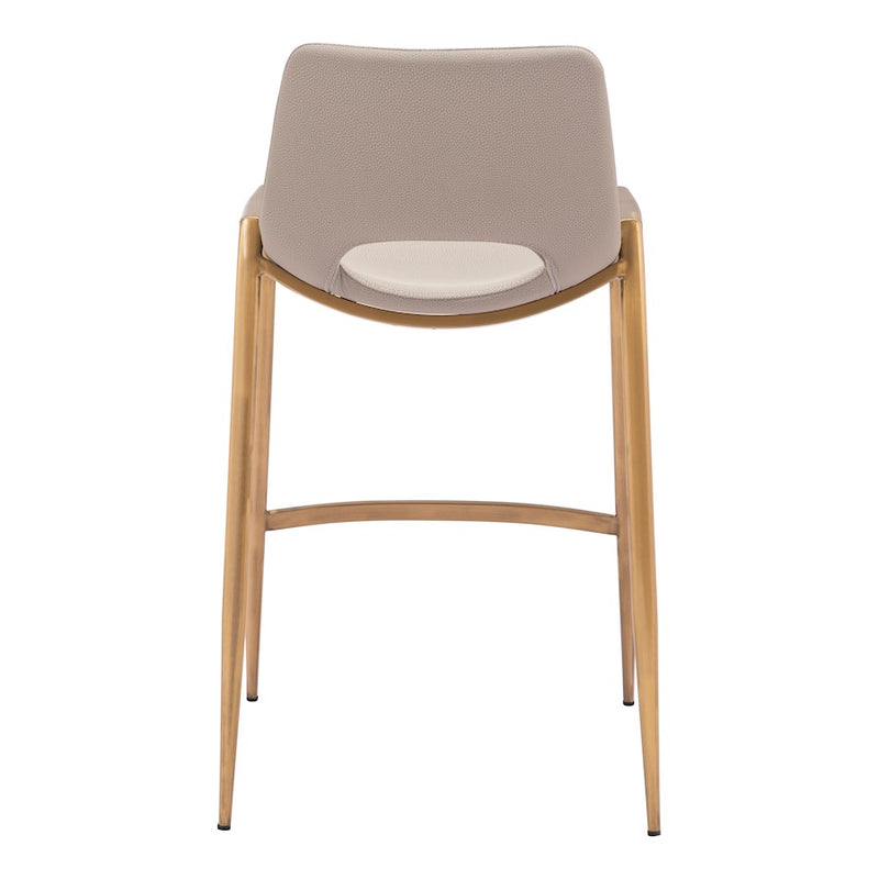 Zuo Modern Desi Counter Stool Set of 2, Beige/Gold