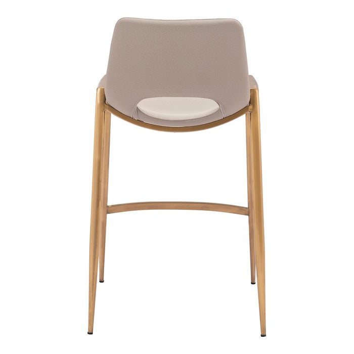 Zuo Modern Desi Counter Stool Set of 2, Beige/Gold