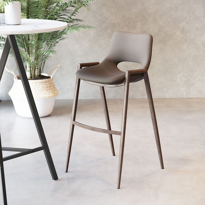 Zuo Modern Desi BarStool Set of 2, Brown/Walnut