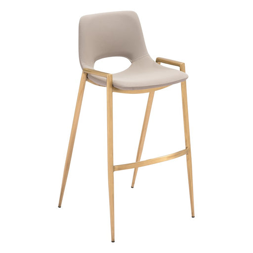 Zuo Modern Desi BarStool Set of 2, Beige/Gold
