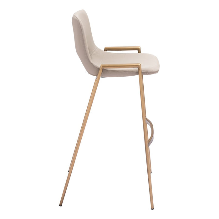 Zuo Modern Desi BarStool Set of 2, Beige/Gold