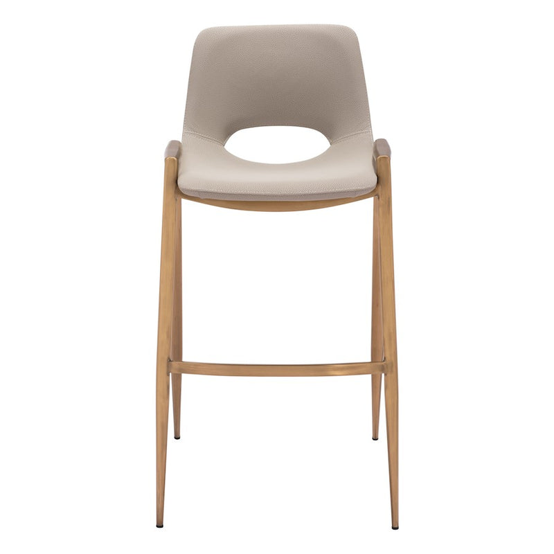 Zuo Modern Desi BarStool Set of 2, Beige/Gold