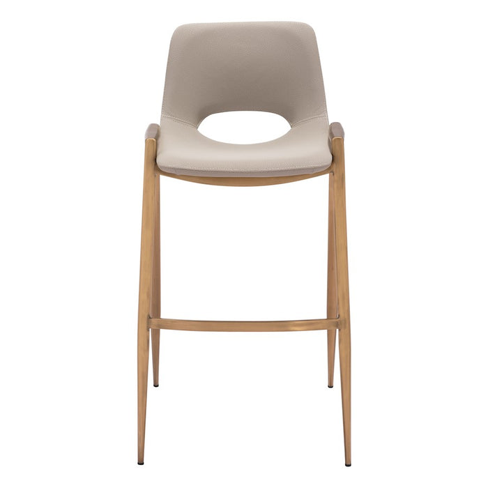 Zuo Modern Desi BarStool Set of 2, Beige/Gold