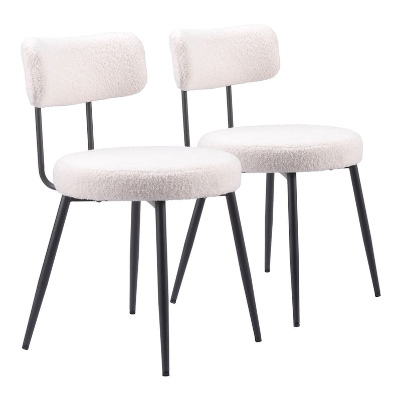 Zuo Modern Blanca Dining Chair Set of 2, Ivory - 109738