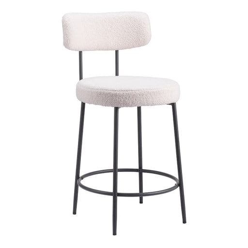 Zuo Modern Blanca Counter Stool Set of 2, Ivory