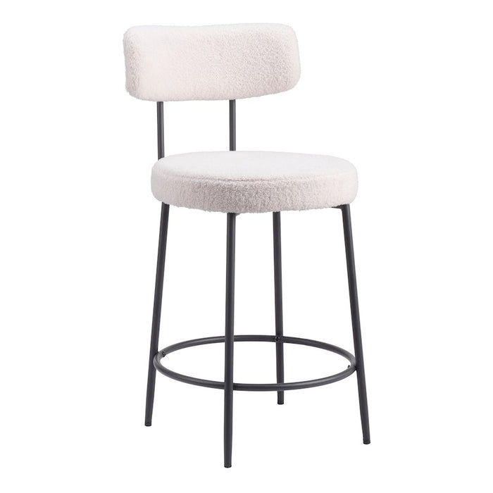 Zuo Modern Blanca Counter Stool Set of 2, Ivory