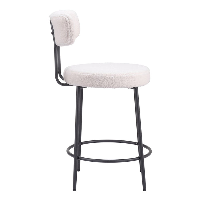 Zuo Modern Blanca Counter Stool Set of 2, Ivory