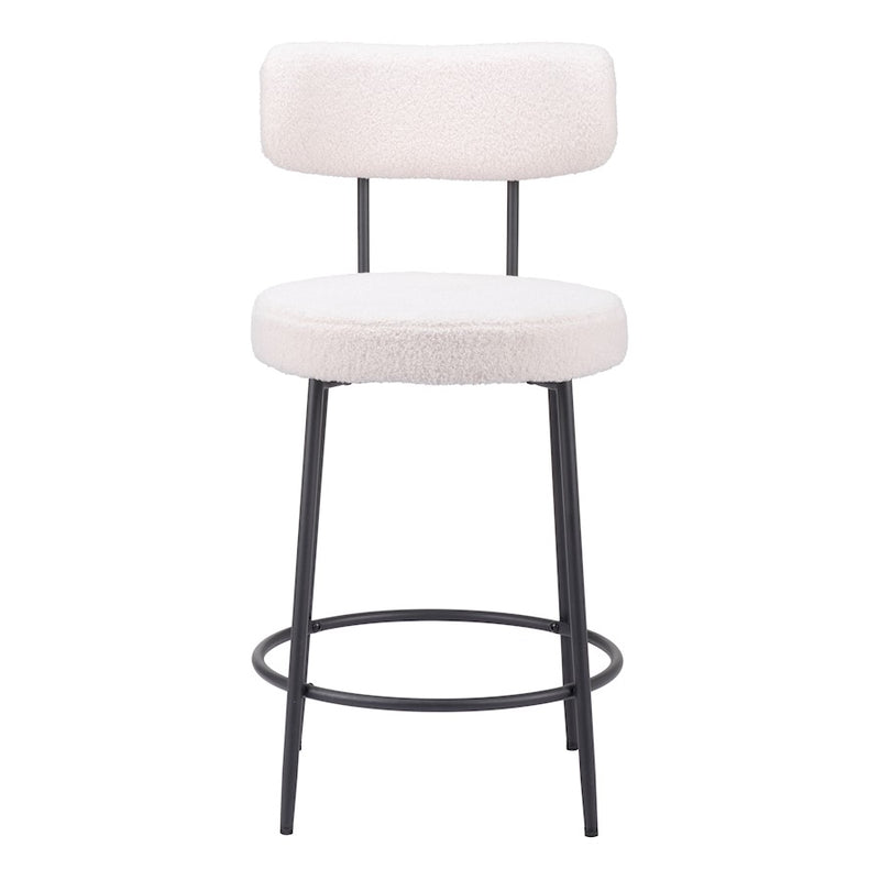 Zuo Modern Blanca Counter Stool Set of 2, Ivory