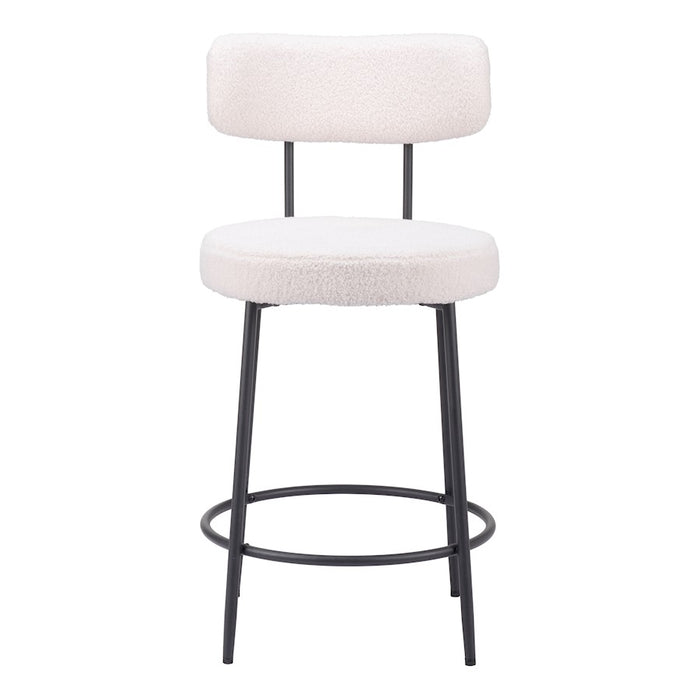 Zuo Modern Blanca Counter Stool Set of 2, Ivory