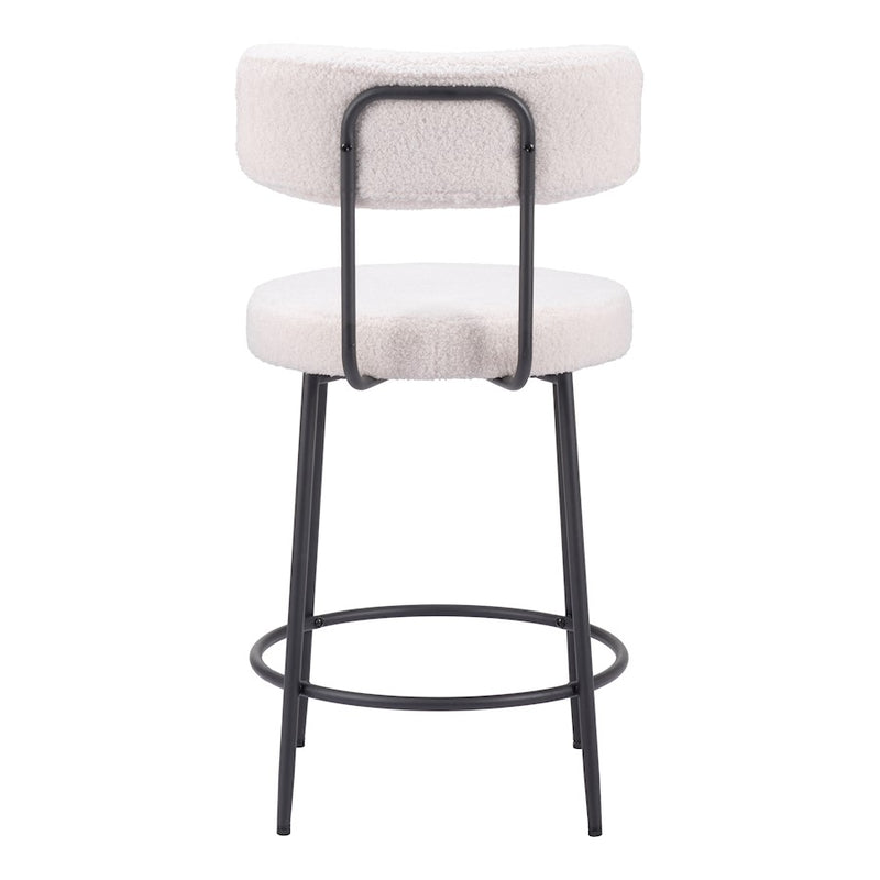 Zuo Modern Blanca Counter Stool Set of 2, Ivory