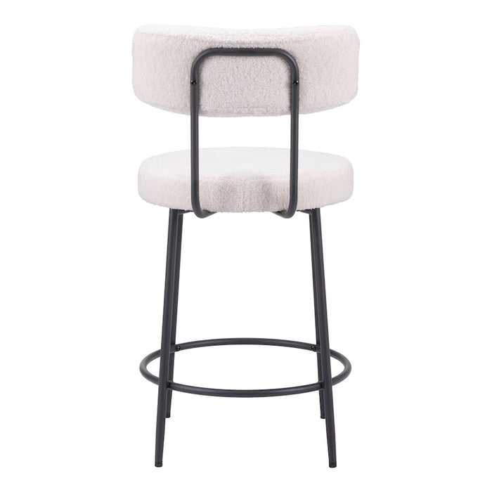 Zuo Modern Blanca Counter Stool Set of 2, Ivory