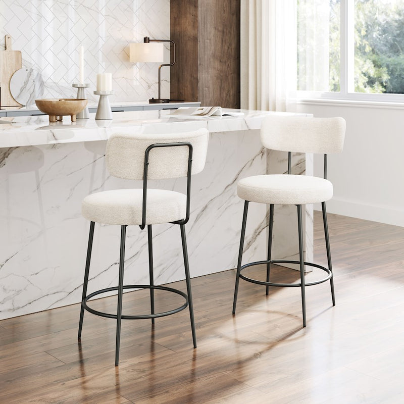 Zuo Modern Blanca Counter Stool Set of 2, Ivory