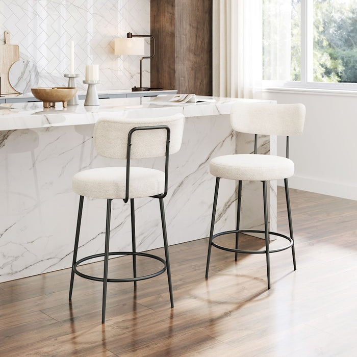 Zuo Modern Blanca Counter Stool Set of 2, Ivory