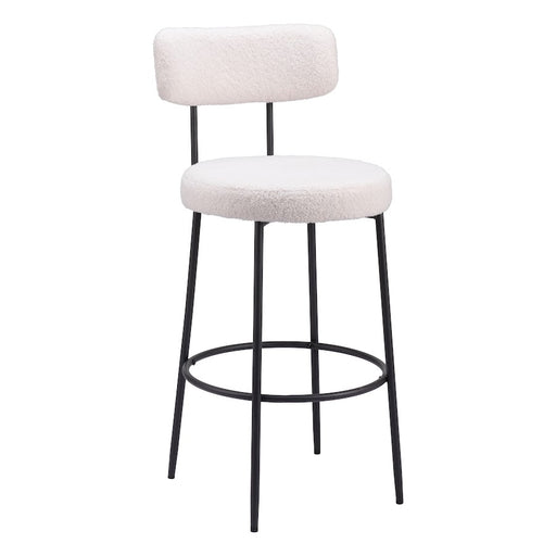 Zuo Modern Blanca BarStool Set of 2, Ivory